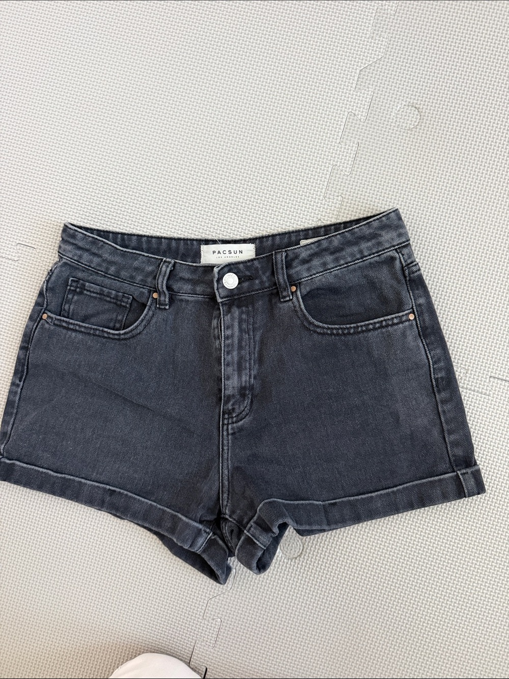 PacSun Washed Black High-Rise Denim Shorts